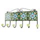 Turquoise Flower Ceramic Tile Hook